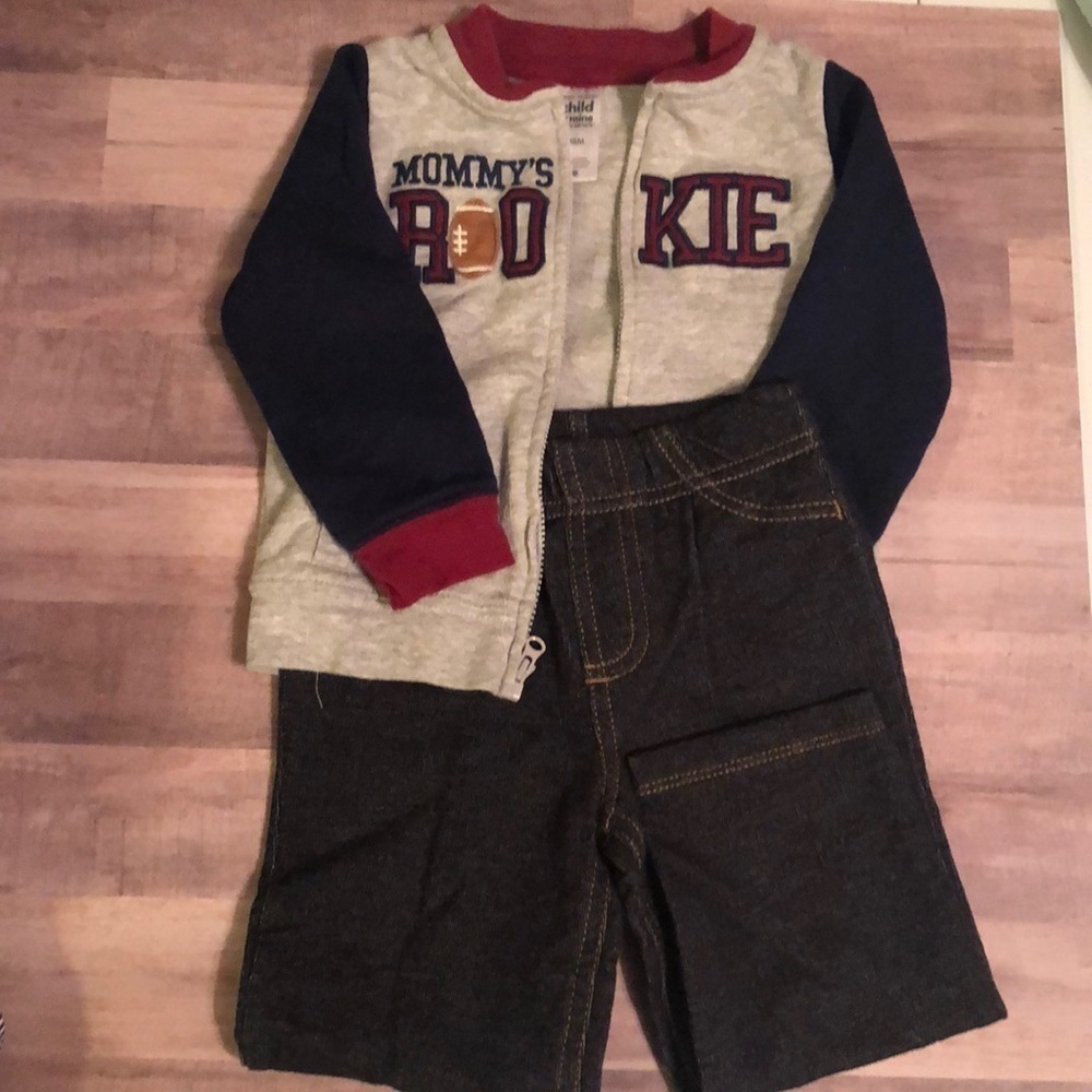 Child of mine, rookie sweat jacket w/pants. NWOT sz18 mo